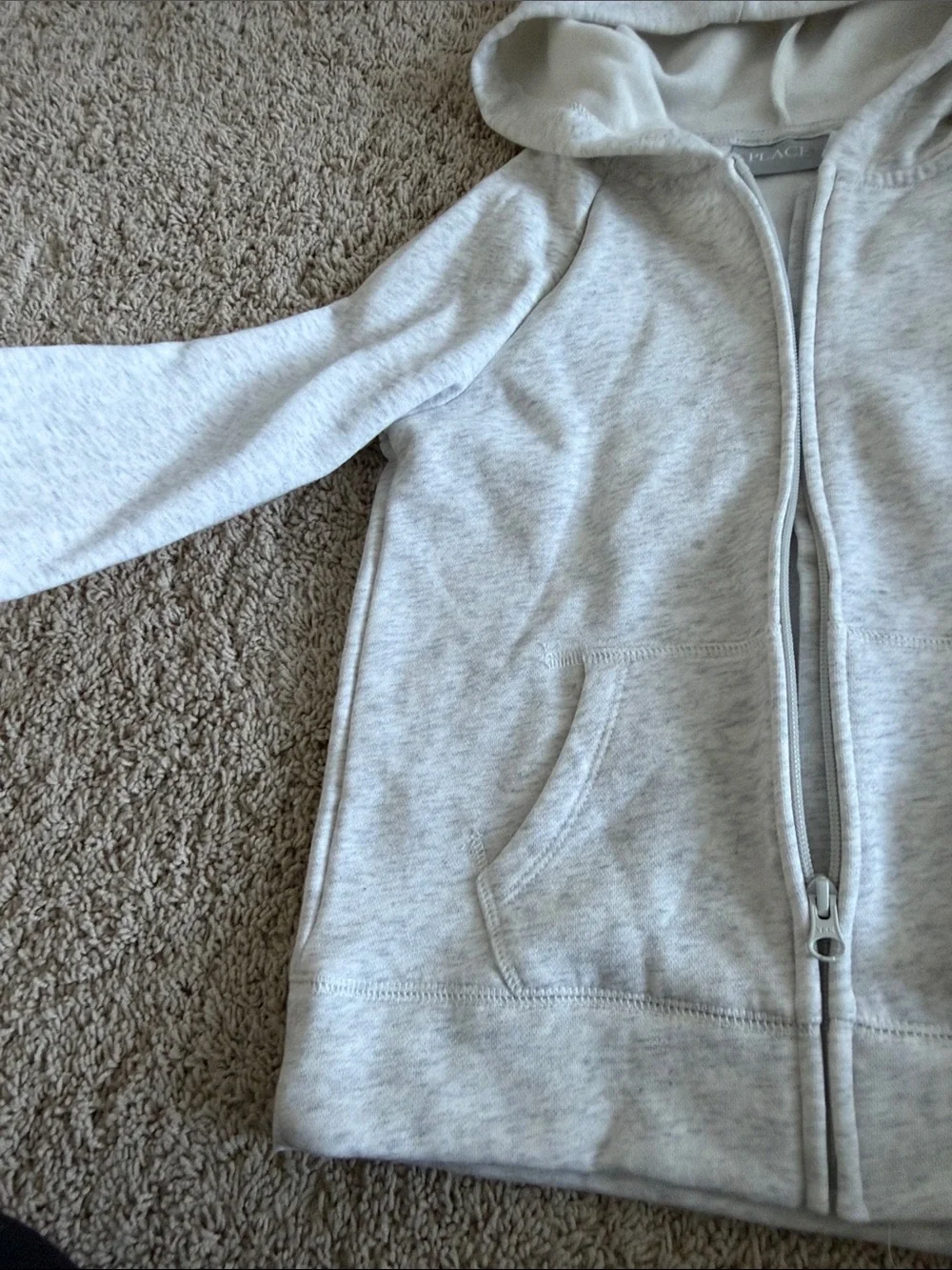 NWOT Children's Place girls Light Heather Gray Full-Zip Hoodie size 7/8 medium